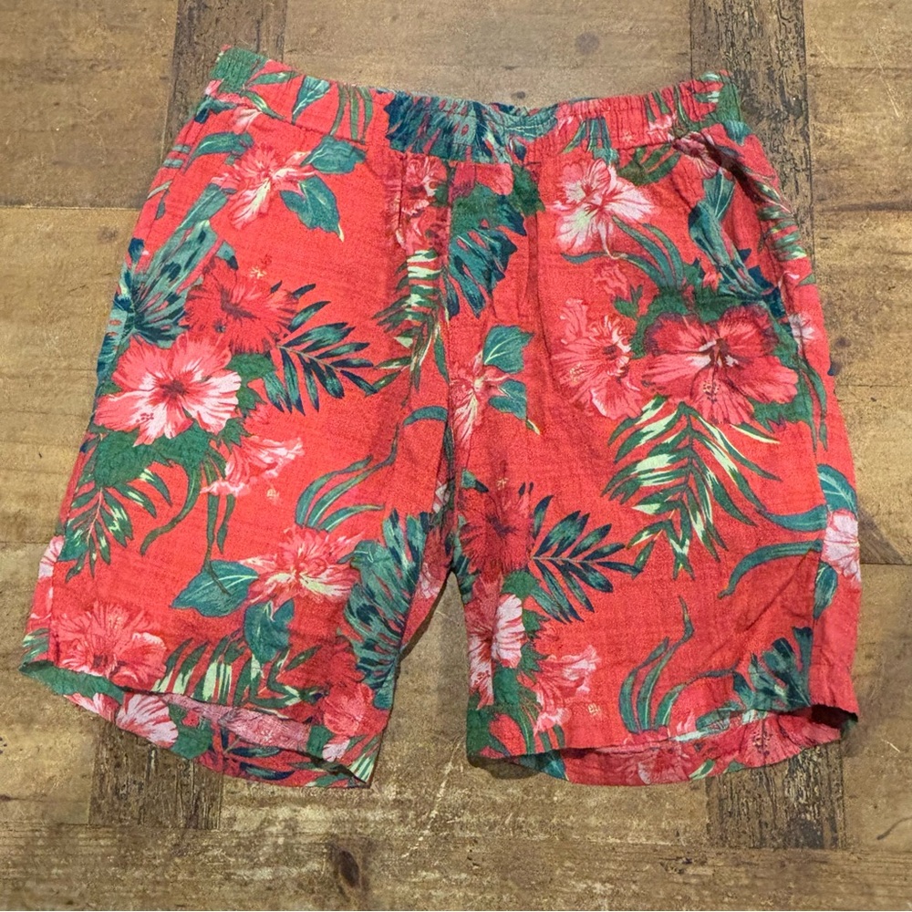 JOGAL Multi-Color Hawaiian Floral Shorts Size Small